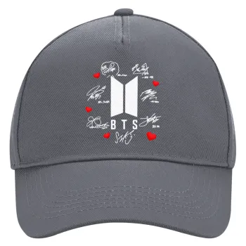 BTS signs, Καπέλο Ενηλίκων Ultimate Γκρι, (100% ΒΑΜΒΑΚΕΡΟ DRILL, ΕΝΗΛΙΚΩΝ, UNISEX, ONE SIZE)