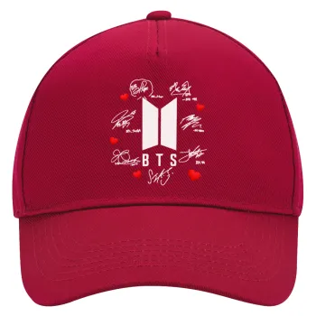 BTS signs, Adult Ultimate Hat RED, (100% COTTON DRILL, ADULT, UNISEX, ONE SIZE)