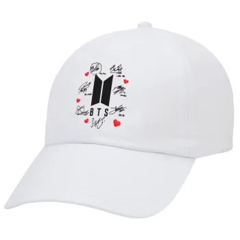 BTS signs, Καπέλο Ενηλίκων Baseball Λευκό 5-φύλλο (POLYESTER, ΕΝΗΛΙΚΩΝ, UNISEX, ONE SIZE)