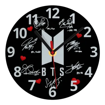BTS signs, Ρολόι τοίχου γυάλινο (20cm)