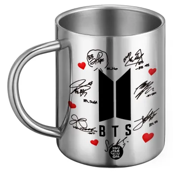 BTS signs, Ανοξείδωτη Μεταλλική Κούπα 450ml - Διπλού Τοιχώματος