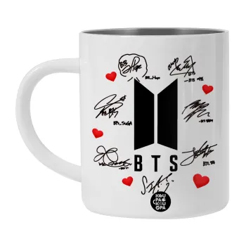 BTS signs, BIG Mug Stainless steel double wall (450ml, White)