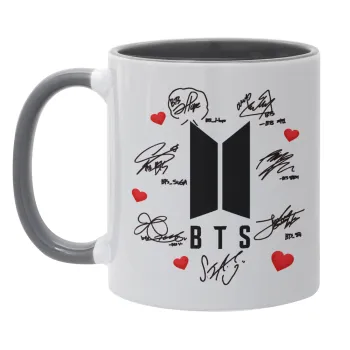BTS signs, Mug colored grey, ceramic, 330ml