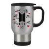 Κούπα ταξιδιού ανοξείδωτη με καπάκι, διπλού τοιχώματος (θερμό) 450ml