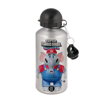 Super mario wonder, Metallic water jug, Silver, aluminum 500ml