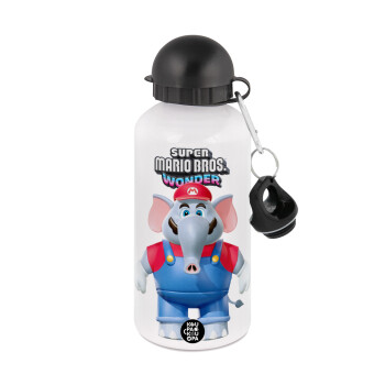 Super mario and Friends, Metal water bottle, White, aluminum 500ml