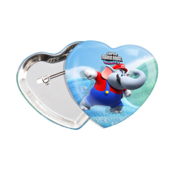 Super mario wonder, Κονκάρδα παραμάνα καρδιά (57x52mm)