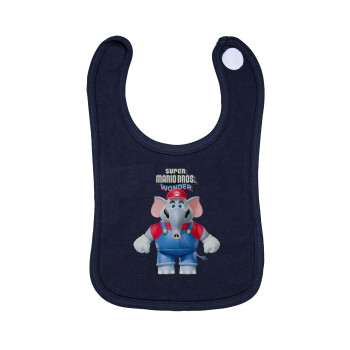 Super mario wonder, Σαλιάρα με Σκρατς 100% Organic Cotton Μπλε (0-18 months)