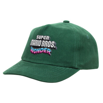 Super mario wonder, Children's Baseball Cap, 100% Cotton Drill, GREEN (COTTON, CHILDREN'S, ONE SIZE)