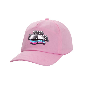 Super mario wonder, Adult Baseball Cap, 100% Cotton, PINK (COTTON, ADULT, UNISEX, ONE SIZE)