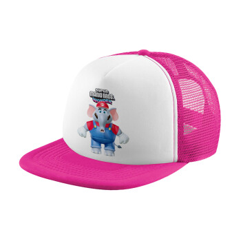 Super mario and Friends, Καπέλο Soft Trucker με Δίχτυ Pink/White 