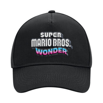 Super mario wonder, Adult Ultimate Hat BLACK, (100% COTTON DRILL, ADULT, UNISEX, ONE SIZE)