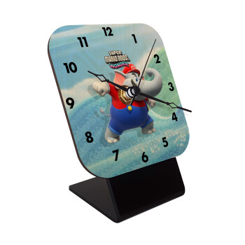 Super mario wonder, Quartz Table clock in natural wood (10cm)