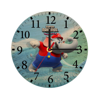 Super mario wonder, Ρολόι τοίχου ξύλινο plywood (20cm)