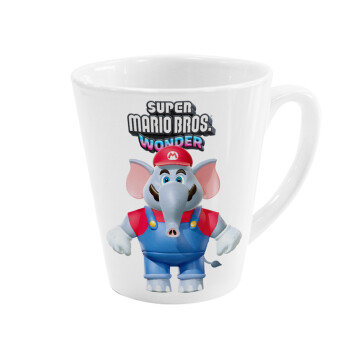 Super mario wonder, Κούπα κωνική Latte Λευκή, κεραμική, 300ml