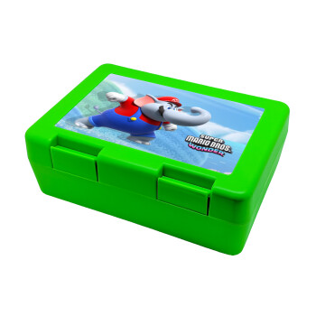 Super mario wonder, Παιδικό δοχείο κολατσιού ΠΡΑΣΙΝΟ 185x128x65mm (BPA free πλαστικό)