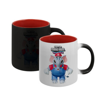 Super mario wonder, Κούπα Μαγική εσωτερικό κόκκινο, κεραμική, 330ml που αλλάζει χρώμα με το ζεστό ρόφημα