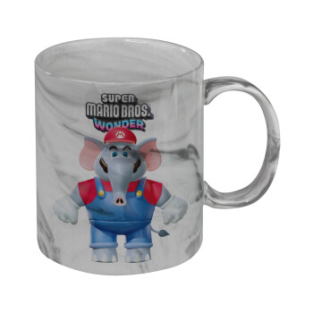 Super mario wonder, Mug ceramic marble style, 330ml