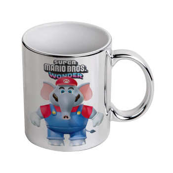 Super mario wonder, Mug ceramic, silver mirror, 330ml