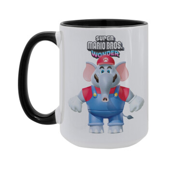 Super mario wonder, Κούπα Mega 15oz, κεραμική Μαύρη, 450ml