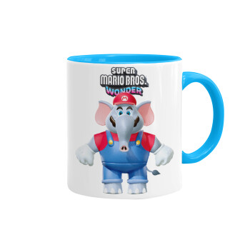 Super mario and Friends, Mug colored light blue, ceramic, 330ml
