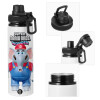 Metal water bottle with safety cap, aluminum 850ml