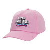 Casual children's baseball cap, 100% Cotton Twill, PINK (COTTON, CHILDREN'S, ONE SIZE)