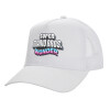 Structured Trucker Adult Hat, with Mesh, WHITE (100% COTTON, ADULT, UNISEX, ONE SIZE)