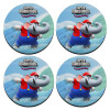 SET of 4 round wooden coasters (9cm)