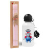 Easter Set, metallic aluminum bottle (500ml) & aromatic flat Easter candle (30cm) (PINK)