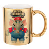 Mug ceramic, gold mirror, 330ml