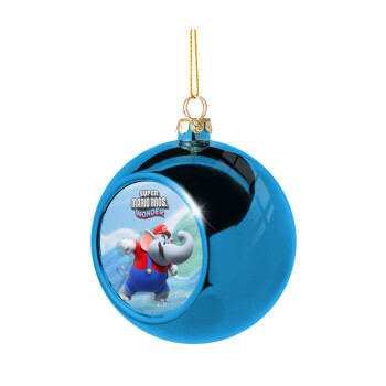 Super mario wonder, Blue Christmas tree ball ornament 8cm