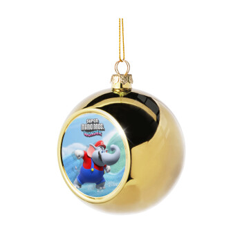 Super mario and Friends, Χριστουγεννιάτικη μπάλα δένδρου Χρυσή 8cm