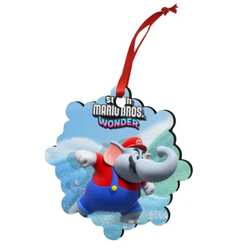 Super mario wonder, Christmas ornament snowflake wooden 7.5cm