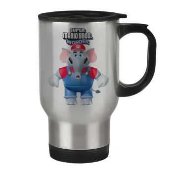 Super mario wonder, Stainless steel travel mug with lid, double wall 450ml