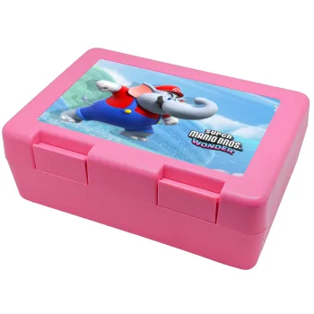 Super mario wonder, Children's cookie container PINK 185x128x65mm (BPA free plastic)