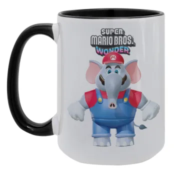 Super mario wonder, Κούπα Mega 15oz, κεραμική Μαύρη, 450ml