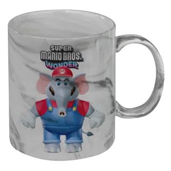Super mario wonder, Mug ceramic marble style, 330ml
