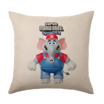 Super mario wonder, Μαξιλάρι καναπέ ΛΙΝΟ 40x40cm περιέχεται το  γέμισμα