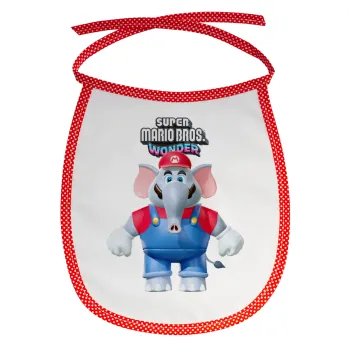 Super mario wonder, Σαλιάρα μωρού αλέκιαστη με κορδόνι Κόκκινη