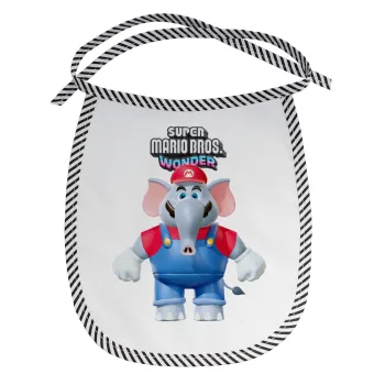 Super mario wonder, Σαλιάρα μωρού αλέκιαστη με κορδόνι Μαύρη