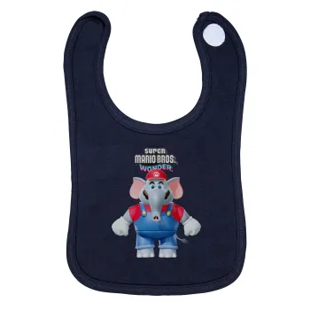 Super mario wonder, Σαλιάρα με Σκρατς 100% Organic Cotton Μπλε (0-18 months)