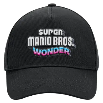 Super mario wonder, Adult Ultimate Hat BLACK, (100% COTTON DRILL, ADULT, UNISEX, ONE SIZE)