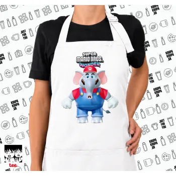 Super mario wonder, Ποδιά μακριά Σεφ ολόσωμη με τσέπες white (ΕΝΗΛΙΚΩΝ)