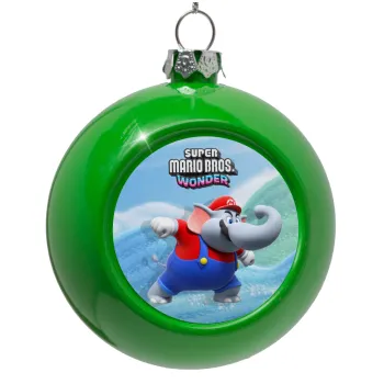 Super mario wonder, Στολίδι Χριστουγεννιάτικη μπάλα δένδρου Πράσινο 8cm