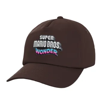 Super mario wonder, Adult Baseball Cap, 100% Cotton, Chocolate (COTTON, ADULT, UNISEX, ONE SIZE)