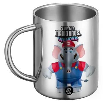 Super mario wonder, Ανοξείδωτη Μεταλλική Κούπα 450ml - Διπλού Τοιχώματος
