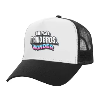 Super mario wonder, Καπέλο Ενηλίκων Structured Trucker, με Δίχτυ, ΛΕΥΚΟ/ΜΑΥΡΟ (100% ΒΑΜΒΑΚΕΡΟ, ΕΝΗΛΙΚΩΝ, UNISEX, ONE SIZE)