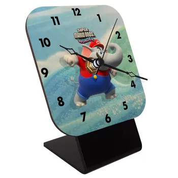 Super mario wonder, Επιτραπέζιο ρολόι σε φυσικό ξύλο (10cm)