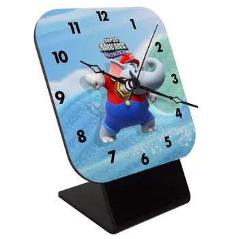 Super mario wonder, Επιτραπέζιο ρολόι ξύλινο με δείκτες (10cm)